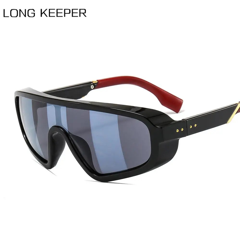 

Солнцезащитные очки для мужчин и женщин LongKeeper, большие брендовые дизайнерские спортивные очки для улицы, цельные линзы, большая оправа, сол...