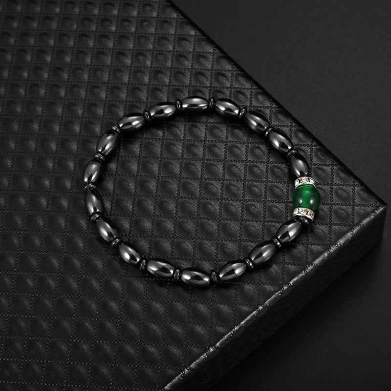 Магнитный браслет бусины для браслета гематит камень терапия здоровье женщины