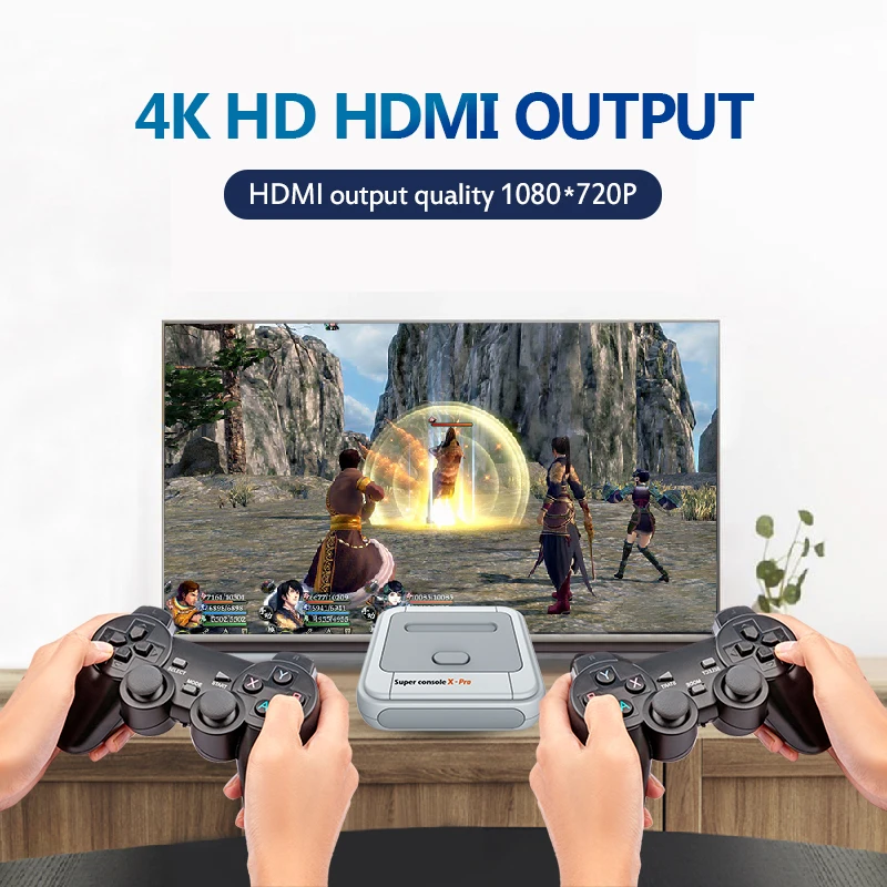 Супер консоль X Pro беспроводная Wi Fi 4K для PS1/N64/PSP HD TV портативная Ретро игровая 256G с