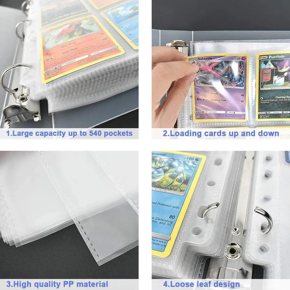 Альбом для карт 900 карманов Pokemon TCG бейсбола футбольной игры спорта держатель 50