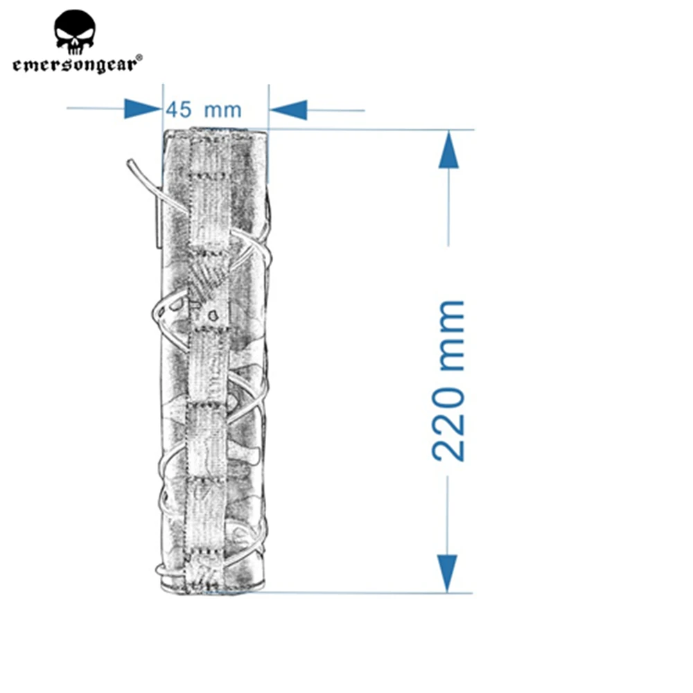 Emerson gear Emerson 22 см подавитель глушителя Mirage Cover Shield Sleeve глушитель чехол для страйкбола
