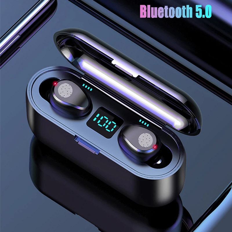 F9 беспроводные наушники Hifi Bluetooth наушники гарнитура спортивные наушники с микрофоном TWS для samsung для Xiaomi телефонов PK G6s