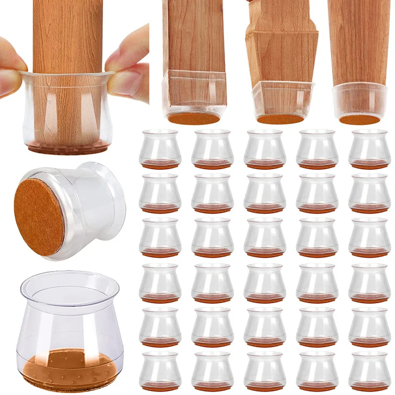 

16pcs Silicone Furniture Leg Protection Cover Floor Protectors Chairs Table Leg Caps Chair Leg Covers Anti-slip Table Legs Cover