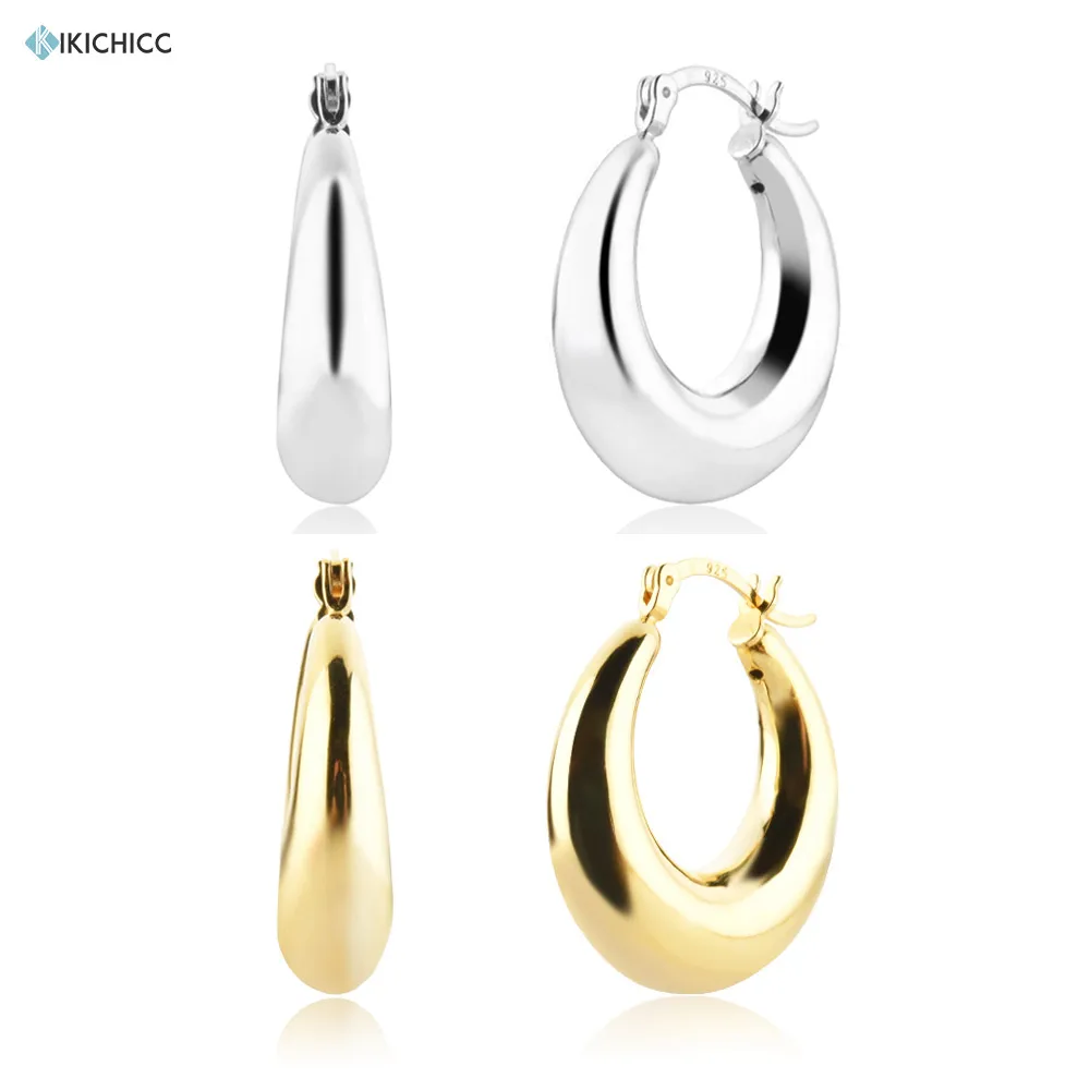 

KIKICHICC 925 Sterling Silver Gold Hollow Hoops Earring Women Piercing Luxury Jewelry Clips Pendientes Circle Round Jewels