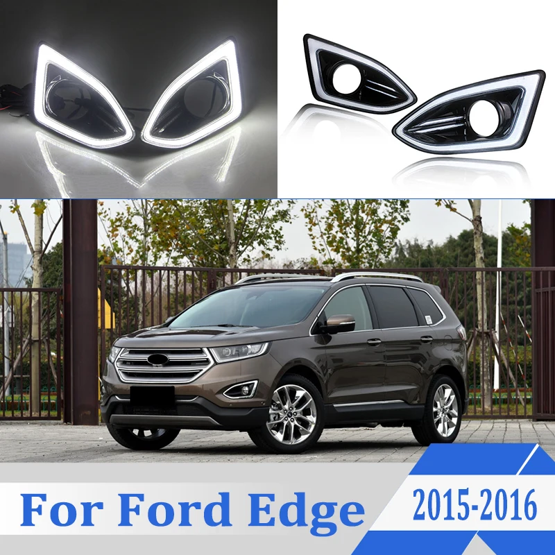 2 шт. для Ford Edge 2015 2016 6000K белый светильник Светодиодный дневной вождения бега DRL