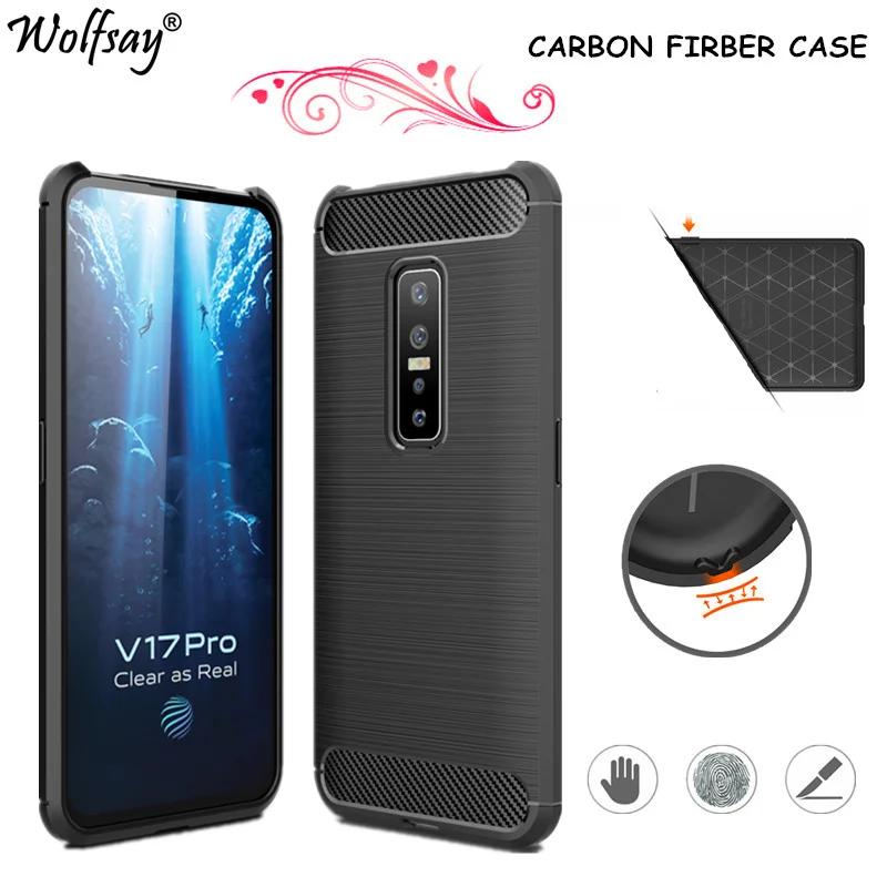 

Чехол из углеродного волокна для Vivo V17 Pro, силиконовый резиновый бампер, ударопрочный чехол для Vivo V17 Pro, чехол для Vivo V17 Pro Чехол для телефона, ч...
