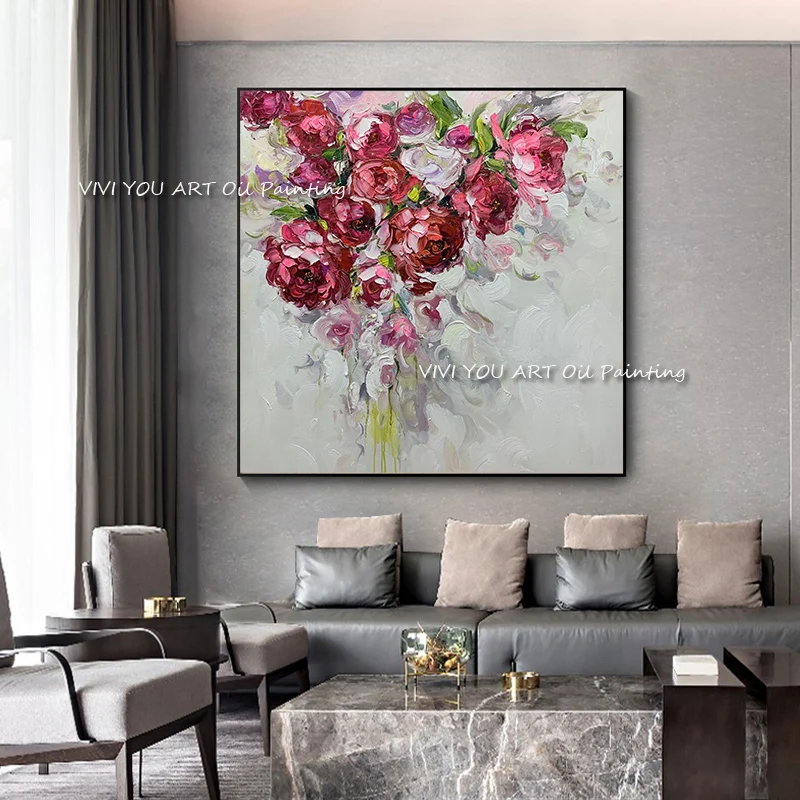 Лидер продаж палитра ручной работы фотообои на холсте картины с крупными