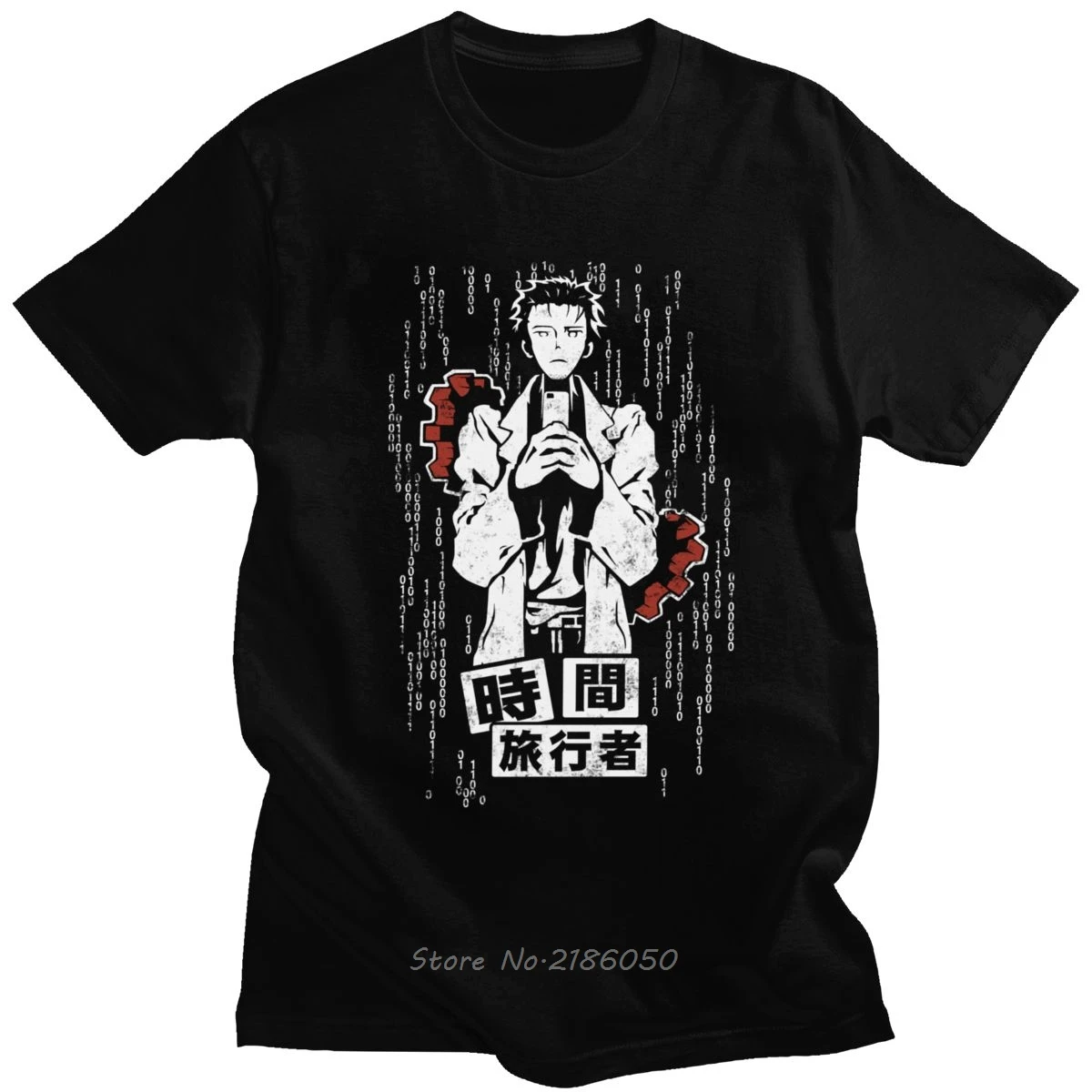 Футболка Steins Gate Мужская хлопковая футболка с коротким рукавом для путешествий по