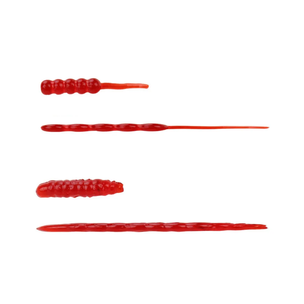 Рыболовная приманка желтая красная искусственная резиновая в виде дождевого