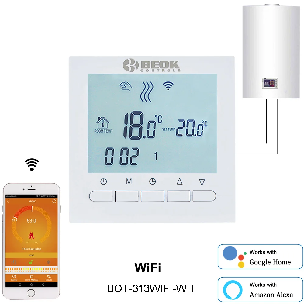 Beok беспроводной или Wifi умный термостат Регулятор газовый котел регулятор температуры нагрева