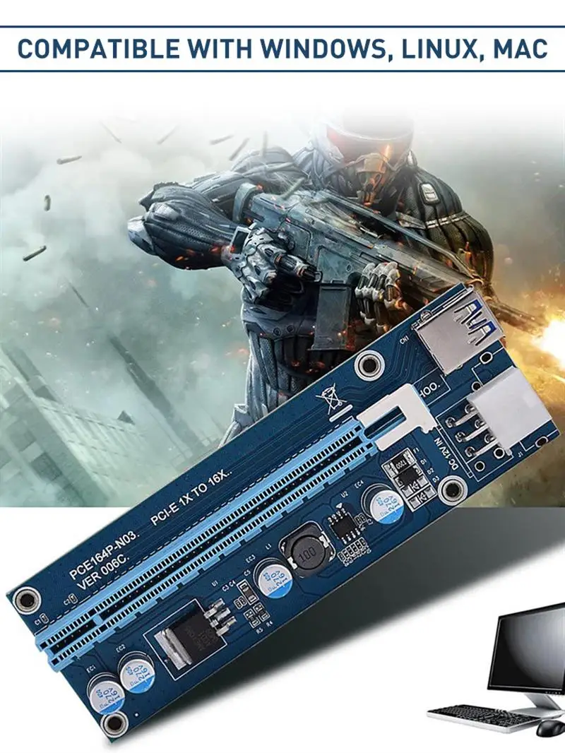 Карта расширения Mini PCI-E к PCI Express 16X карта MPCIe в слот майнинга для ноутбука внешняя