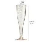 Пластик Шампанский флейт одноразовые 5 шт. с золотым блеском Пластик чашки вечерние X9FA