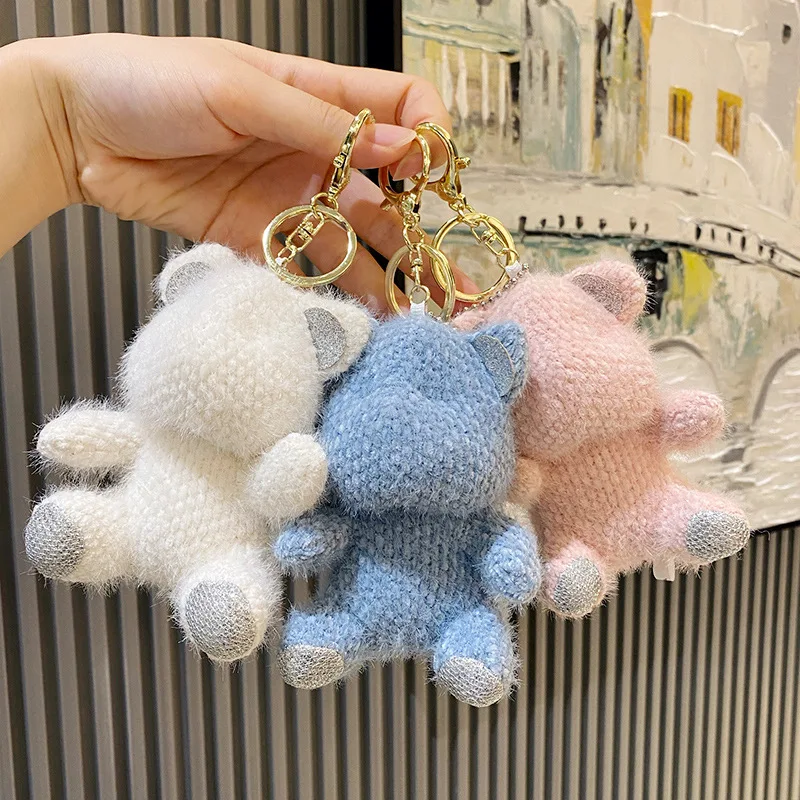 

Kawaii Stuffed Bear Keychain Animal Cute Soft Plush Key Ring Toy Doll For Women Car Keys Accessories Bags Decorative Pendant