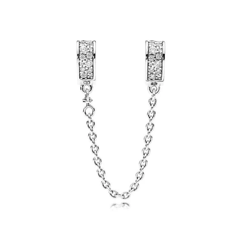 BBee оригинальный европейский шарм для браслета Pandora безопасная цепочка