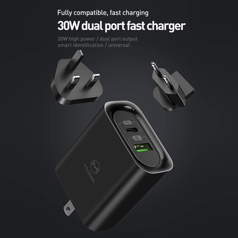 Сетевое зарядное устройство Mcdodo с USB-портом и поддержкой быстрой зарядки 30 Вт |