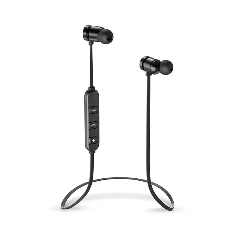 Черный Магнитные Bluetooth наушники стерео беспроводные шейные наушники для iPhone Xiaomi водонепроницаемые наушники с микрофоном - Цвет: Черный