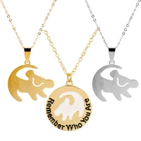 lion king simba remember who you are lettering necklace fashion jewelry stainless steel pendants necklaces son daughter gifts