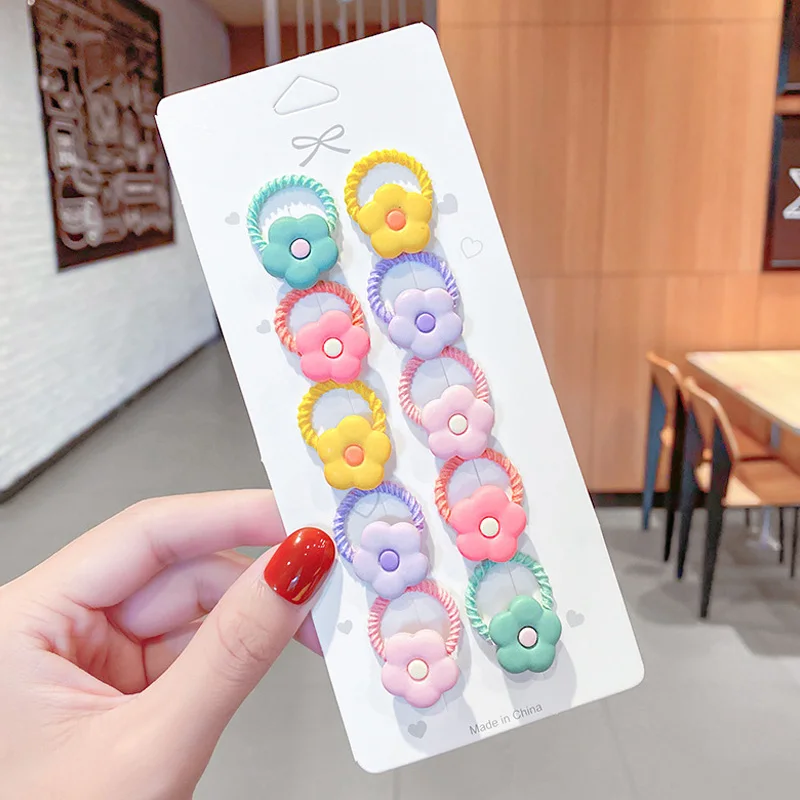 

10pc/lot Girls Hair Bands Candy Fluorescence Colored High Elastic Scrunchies Rubber Hair Tie Gum Hair Rope Hair Accessories
