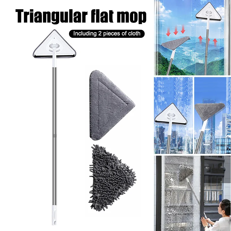 

Triangles Lazy Cleaning Mop Adjustable 360 Degree Rotatable Telescopic Rod Mop For Clean Roofs Walls Cars Corners BENL889