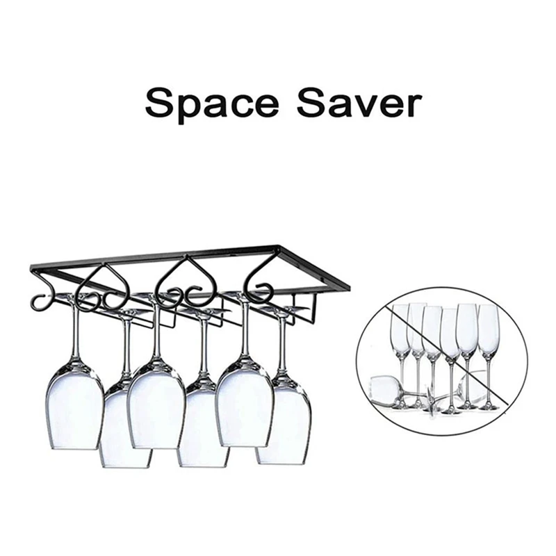 

2 Pcs Wine Glass Rack,Stand of the Wine Cabinet,Three Rows of Wine Glass Hangers,Storage Racks,Under Cabinet Wine Holder