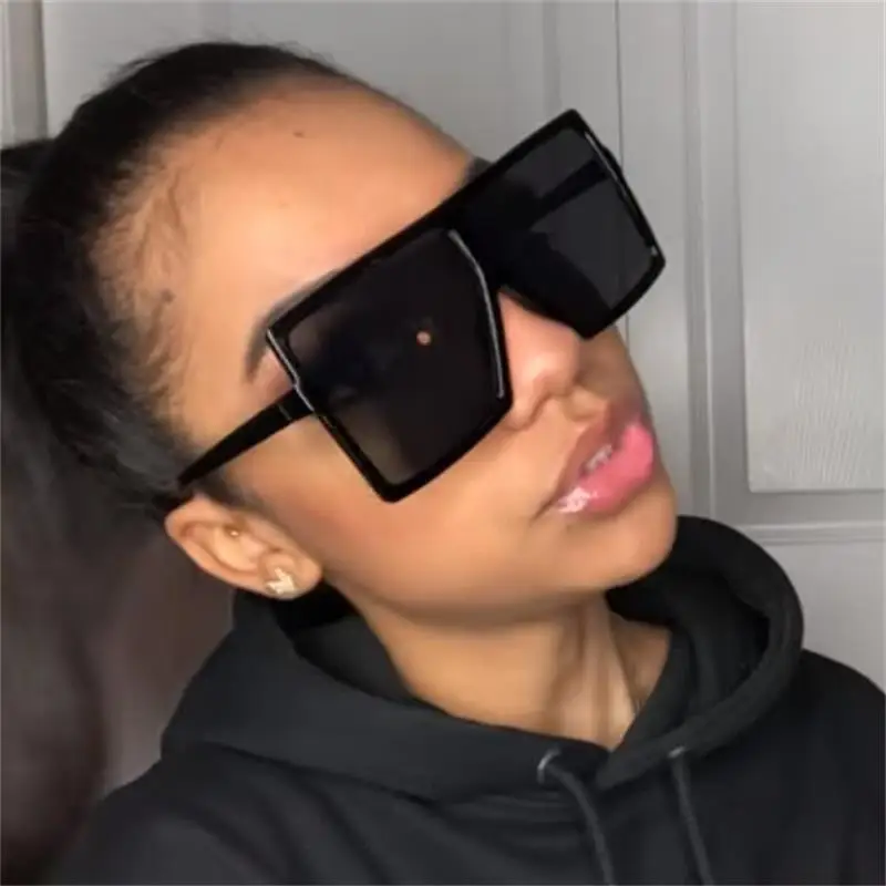 

2020 NEW Fashion square big box sunglasses women brand designer Fashion square big box sunglasses Retro glasses trend colorful