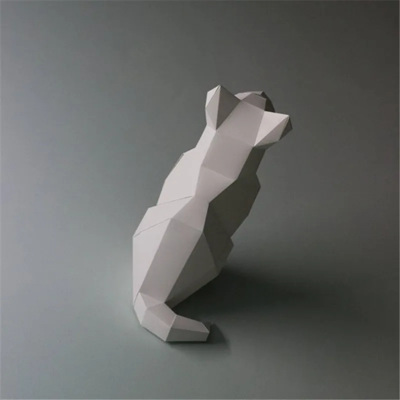 

Sitting Cat 3D Paper Model DIY Manual Creative Home Decorations Wall Decor Hand Made Cute Animal Paper Craft Gift Puzzles Toys