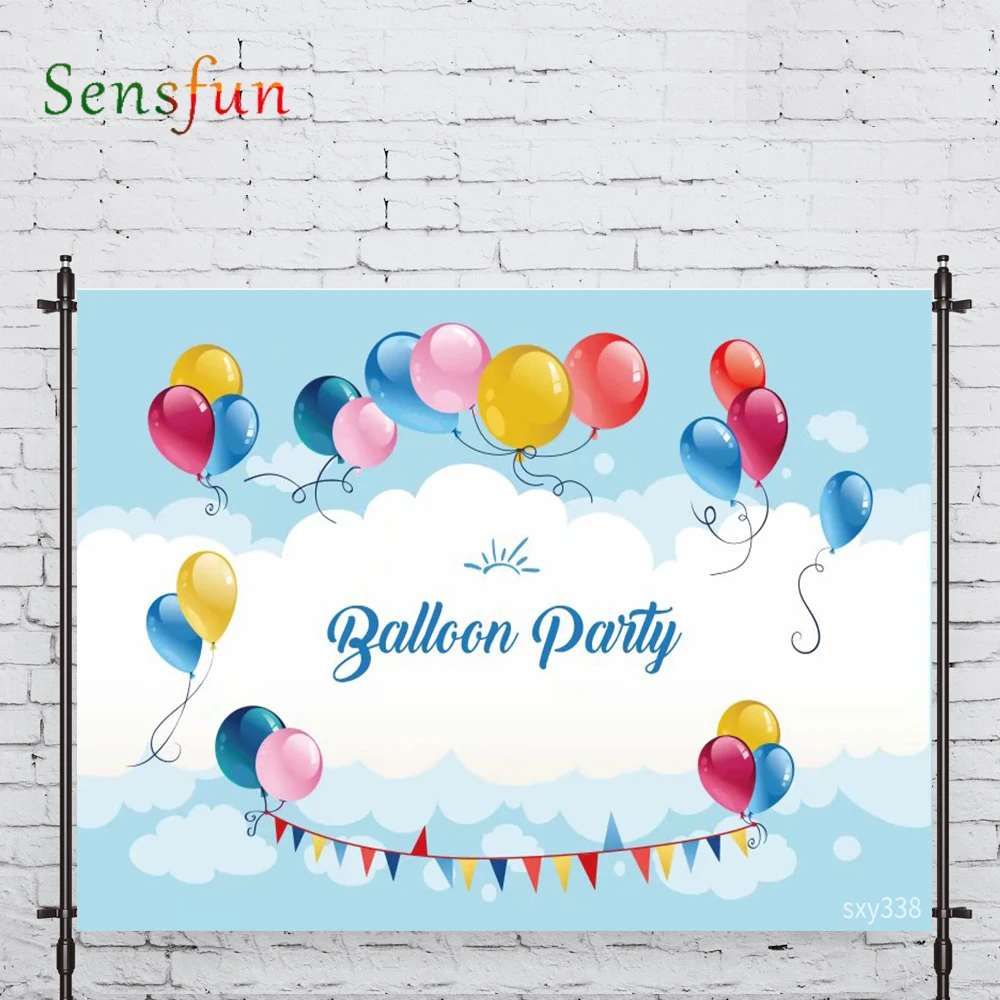 

LEVOO Photography Background Cloud Cartoon Balloon Birthday Bunting Fabric Custom Shoot Prop Background Photocall Photo Studio