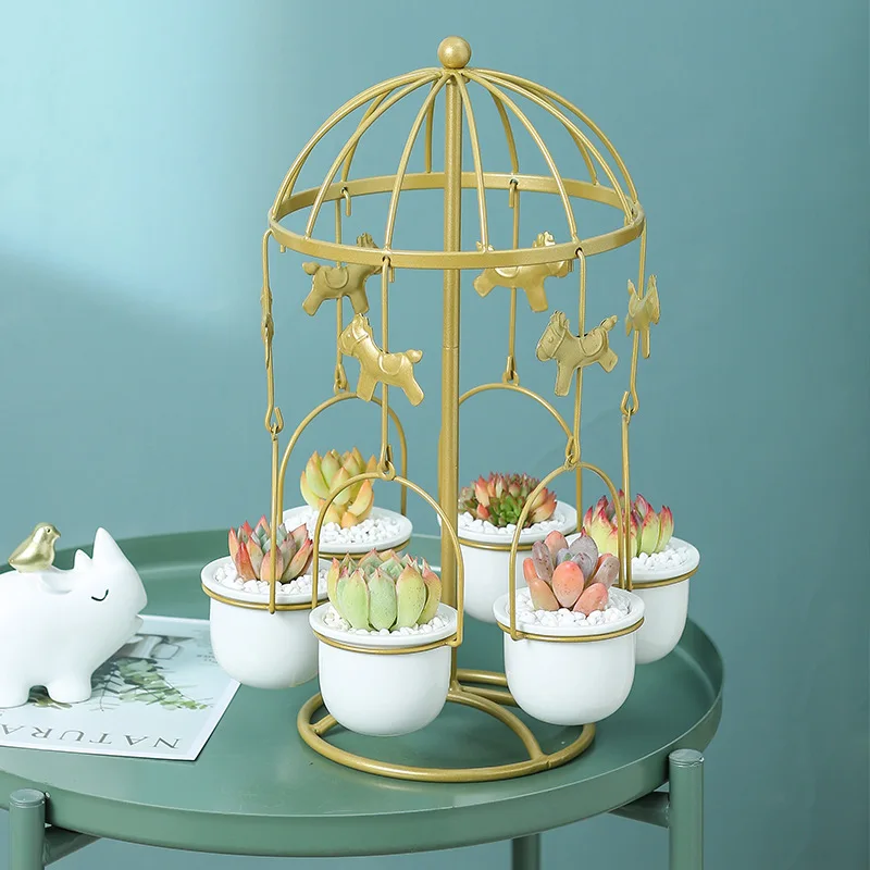 

Ваза домашний декор скандинавские современные карусель Керамика творческих суккулентные растения горшок комбинация горшок рамка из исинс...