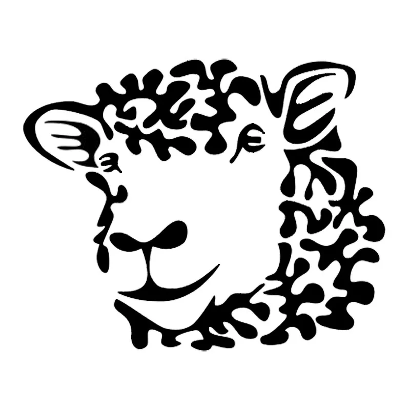 

Car Sticker Sheep Dolly Head Cloned Animal Cool PVC Waterproof and Sun Block Funny Car Shape Black/silver 13.4*10.7 Cm