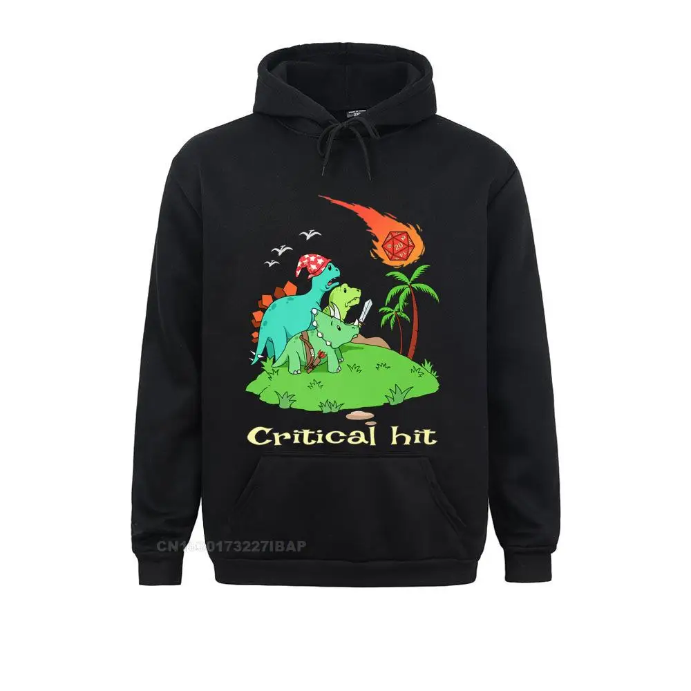Tabletop Gaming Critical Hit Dinosaurs And Dice Premium Hoodie Sweatshirts Casual Coupons Hoodies Simple Sportswears For Women
