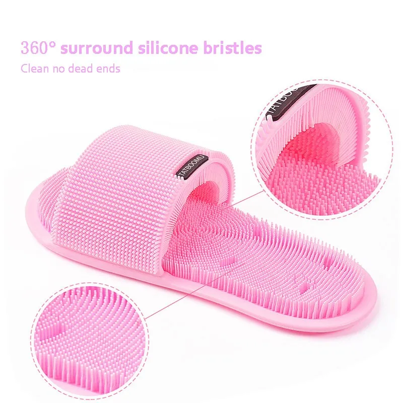 Zapatillas de masaje de silicona para pies perezosos, cepillo de limpieza antideslizante para masaje de pies, Zapatillas para aliviar el estr&eacute;s, novedad de 2021-3