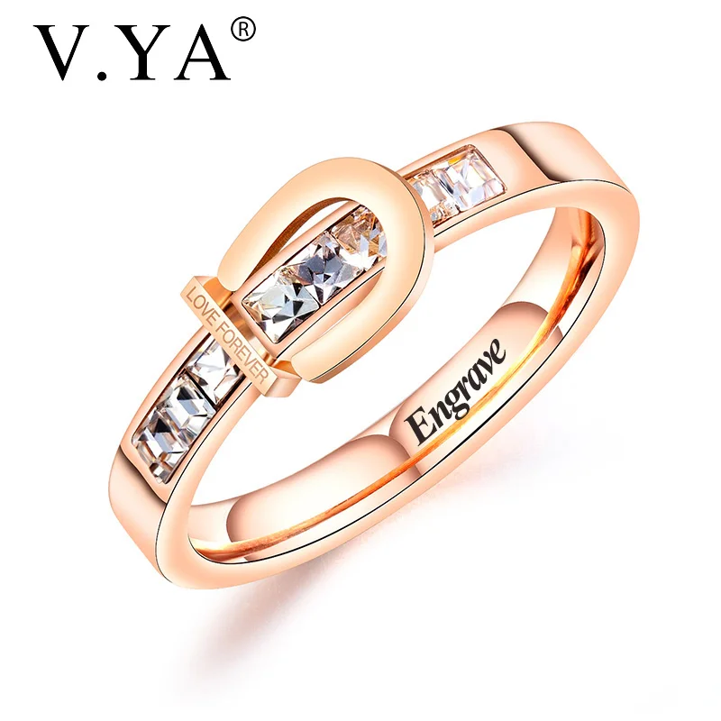 Женское кольцо из титановой стали V.YA Fashion LOVE FOREVER простое креативное с