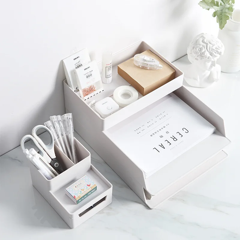 

Office Drawer Organizer A4 File Pencil Holder Desk Accessories Sundries Makeup Storage Boxes Stationery Book Folder Organization