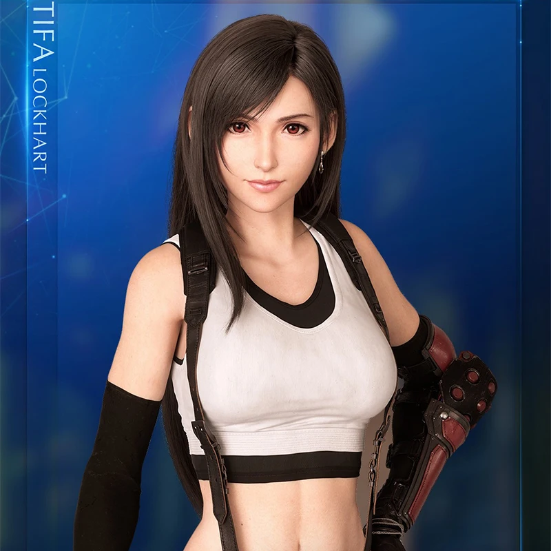 FF7 Tifa Lockhart косплей парик финальная фантазия VII переделка 100 см натуральные черные