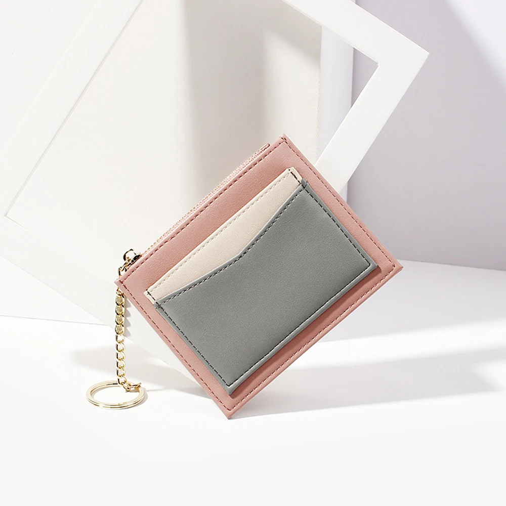 

Card Holder Wallet for Women Wallet Wallets New Quality Card Holder PU Leather Patchwork Zipper Fashion Coin Purse Girl Purses