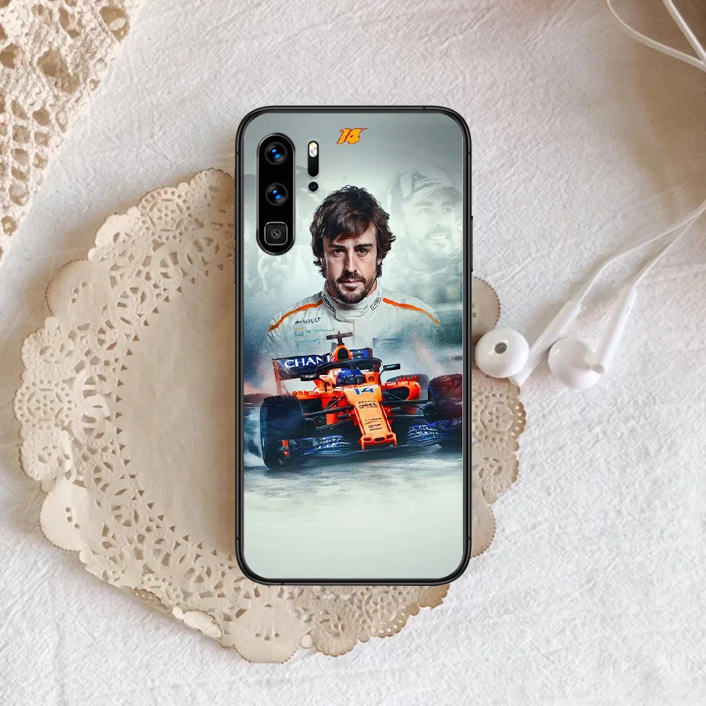 

Fernando Alonso Diaz F1 Phone Case For Huawei P Mate 10 20 30 40 Pro Lite Smart 2019 2021 black Shell Tpu Prime Trend Back
