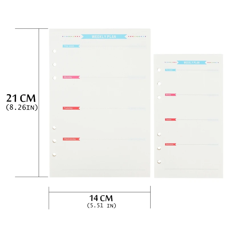 

A 6 Holes Loose Leaf Notebook Spiral Planner Refill Inner Paper A5 A6 Pages Diary Weekly Monthly Plan To do List 40Pcs/Set