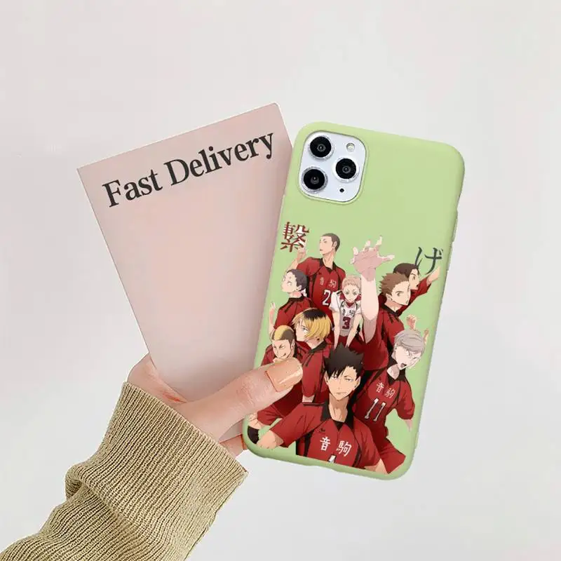 

Anime Haikyuu Love Volleyball CUTE Phone Case Candy Color for iPhone 11 12 mini pro XS MAX 8 7 6 6S Plus X 5S SE 2020 XR
