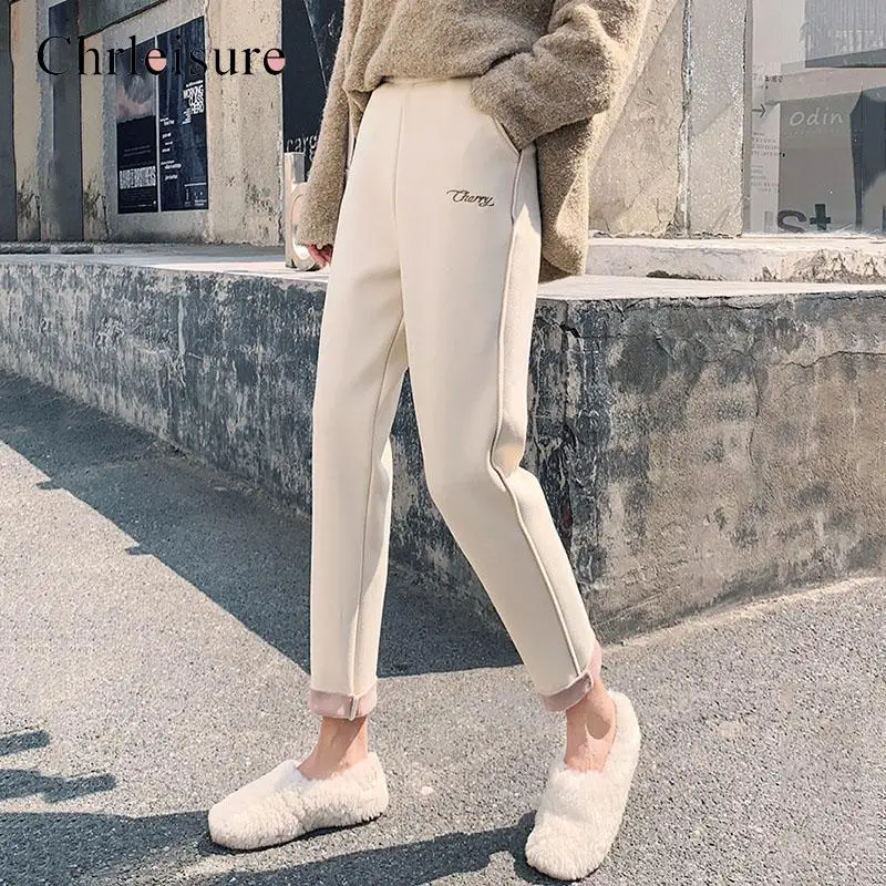 Женские Элегантные повседневные Бархатные леггинсы уличные плотные холодной