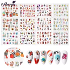 Monja 4 шт. переводные наклейки для ногтей набор фруктов женское лицо абстрактный узор водный слайдер наклейки для ногтей Маникюрные украшения