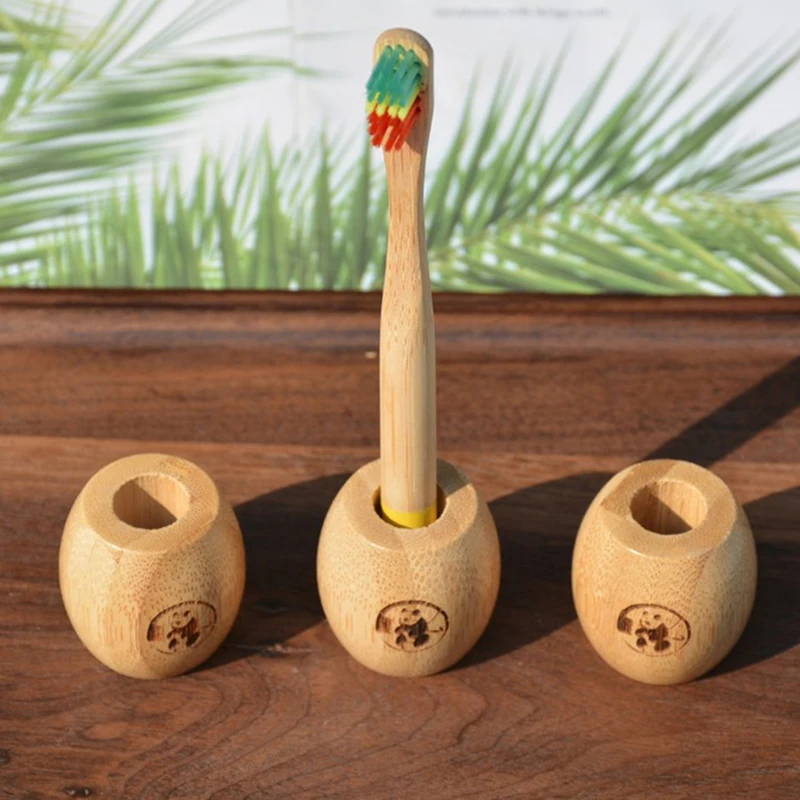 

Bamboo Toothbrush Holder Wooden Toothbrush Bathroom Stands Toothbrush Tools