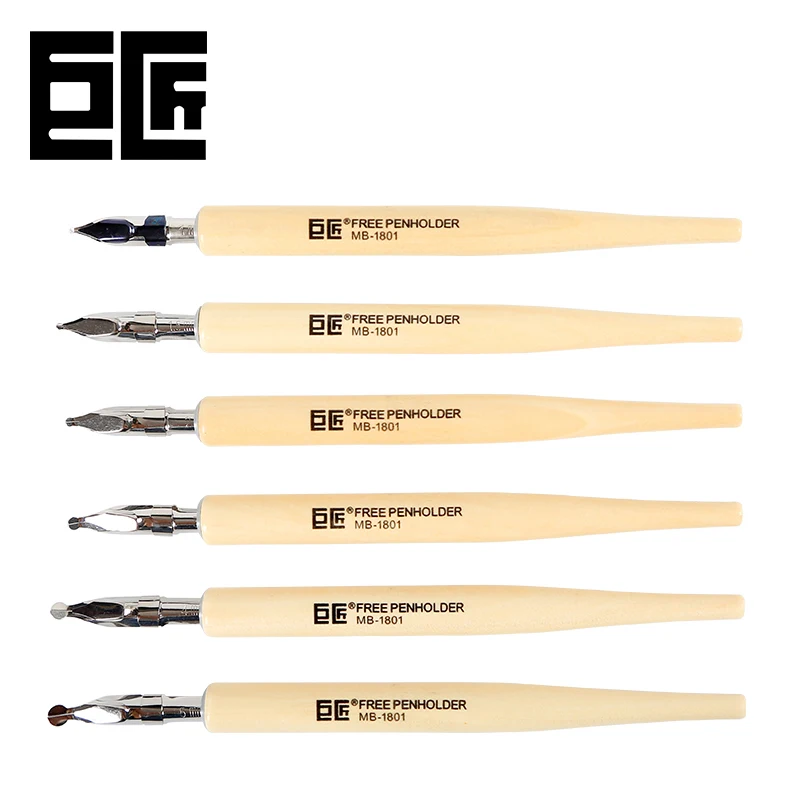 

1.0/1.5/2.0/3.0/4.0/5.0mm Dip ink Function Pen Big Nib Free Pen holder Calligraphy Sketch&Comic 6pcs/lot