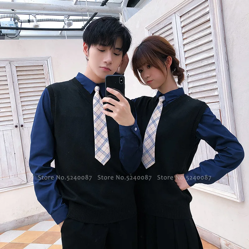 Мужская и женская школьная форма JK костюм в японском стиле футболка штаны