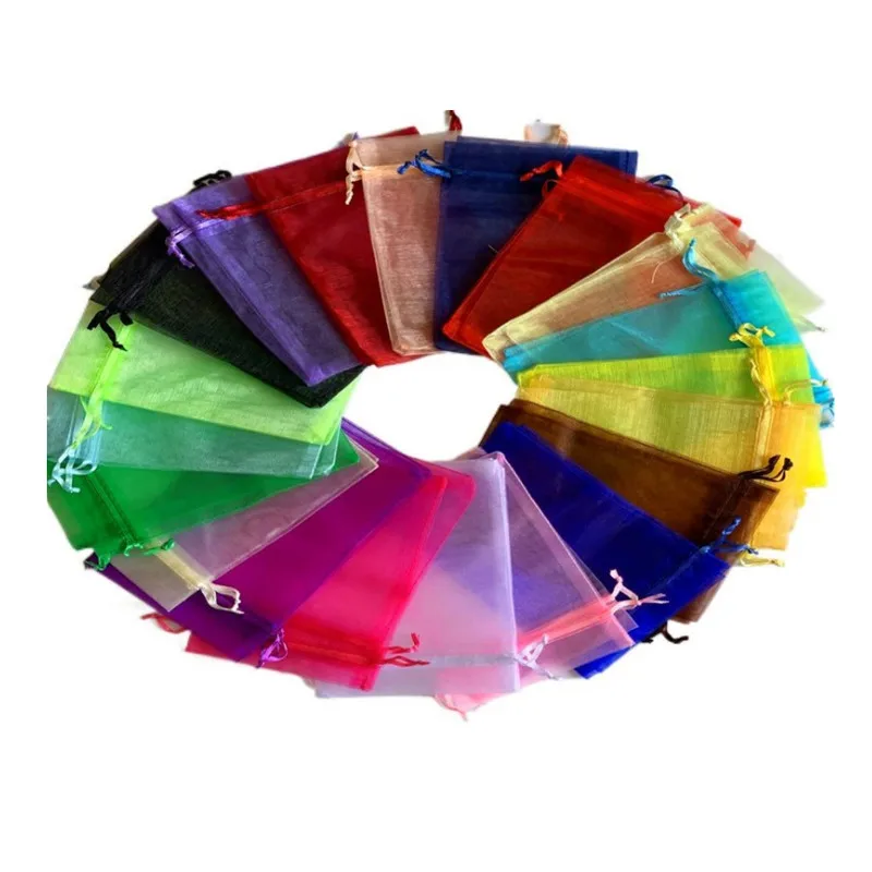 Однотонная сумка для хранения из органзы 100 шт./лот | Дом и сад
