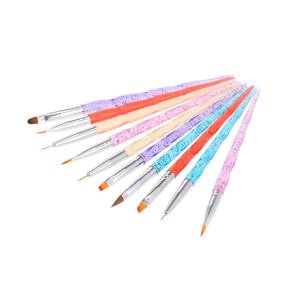 10 шт. акриловый набор кистей для маникюра ногтей советы дизайна УФ гель кисть
