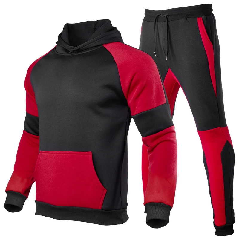 

Mens Tracksuit Jogging Suit Side Stripe Hoodies Set Fleece Hoodies Pants 2 Piece Set Male Work Out Clothes Run Set Gym Clothing