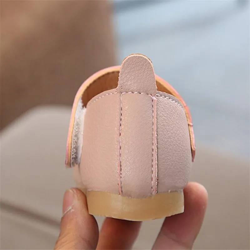 Детские летние сандалии для девочек кожаные пляжные принцессы с резиновой