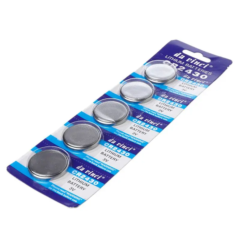 5 шт. Кнопочная батарея CR2430 3 в электронные литиевые элементы питания DL2430 BR2430 ECR2430