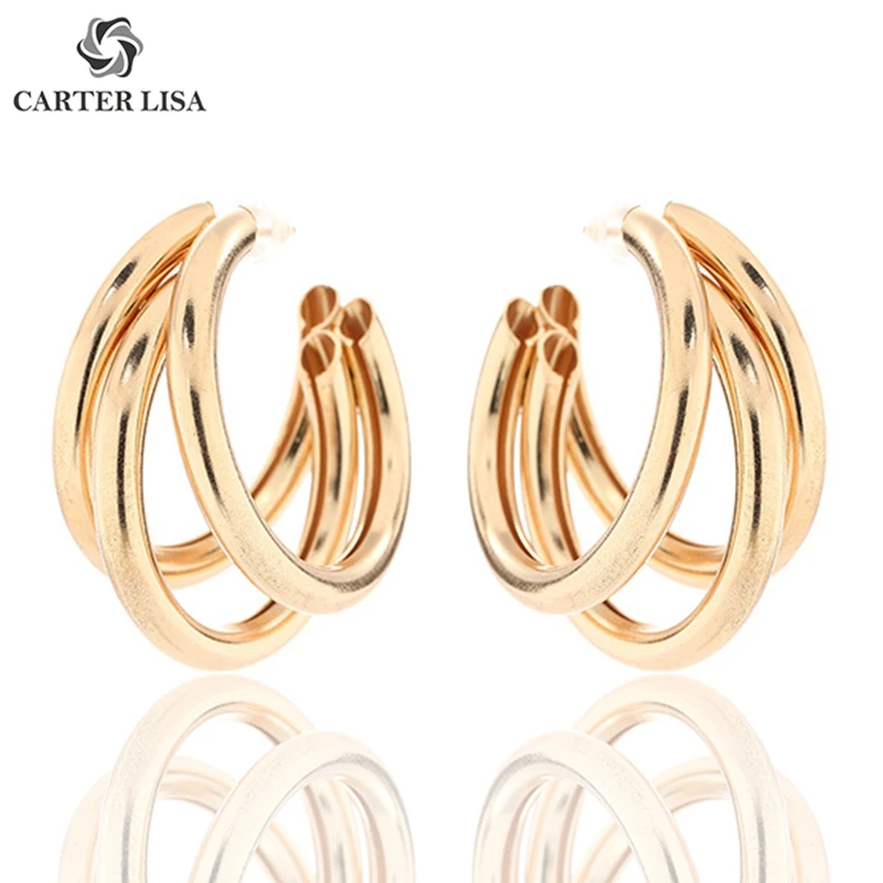 CARTER LISA цельное Золотое просеиватель крошечное пирсинг кольцо серьги для женщин