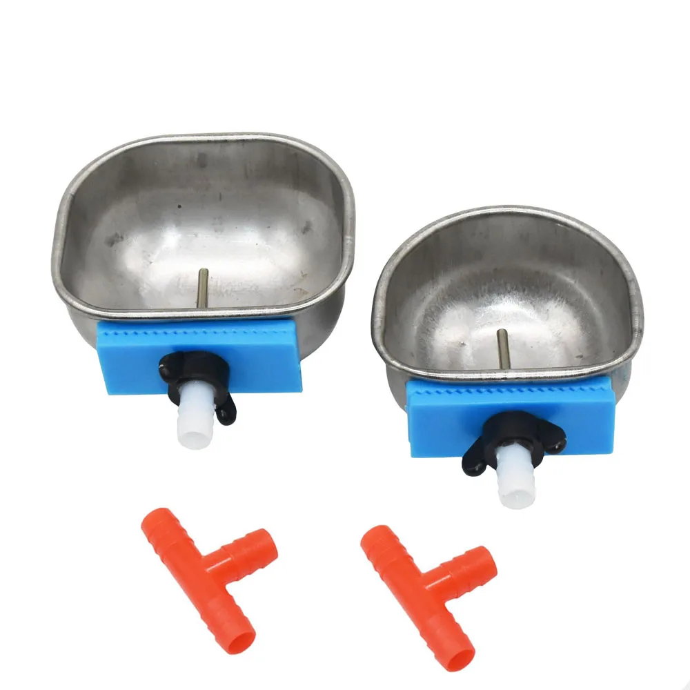 

20 Pcs Rabbit Breeding Equipment Anti-Scratch Stainless Steel Drinking Water Bowl Rabbit Fox Mink Nipple Drinking Water Box